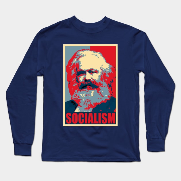 Karl Marx Socialism Pop Art T-Shirt Long Sleeve T-Shirt by Nerd_art